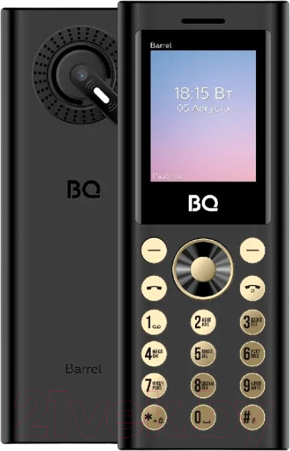 Мобильный телефон BQ 1858 Barrel (черный/золото)