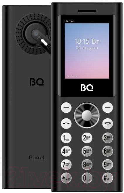 Мобильный телефон BQ 1858 Barrel (черный/серебристый)