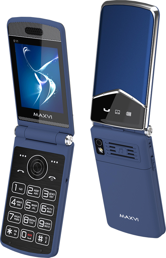 Мобильный телефон Maxvi E11 (синий/серебристый)