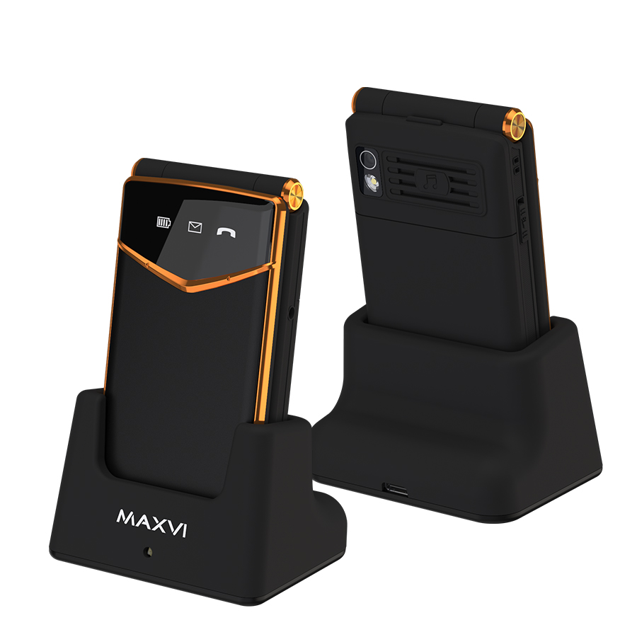 Мобильный телефон Maxvi E 11ds (черный/золотой)