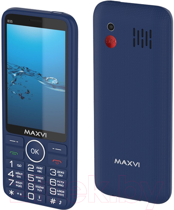 Мобильный телефон Maxvi B35 (синий+ЗУ)