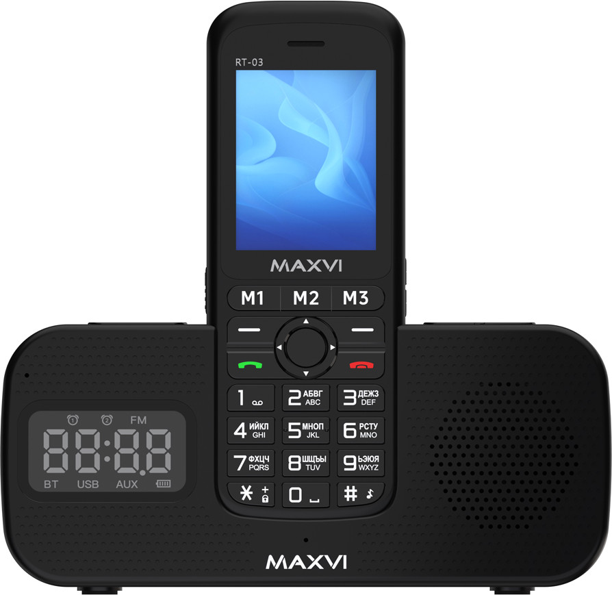 Мобильный телефон Maxvi RT-03 с док-станцией (черный)